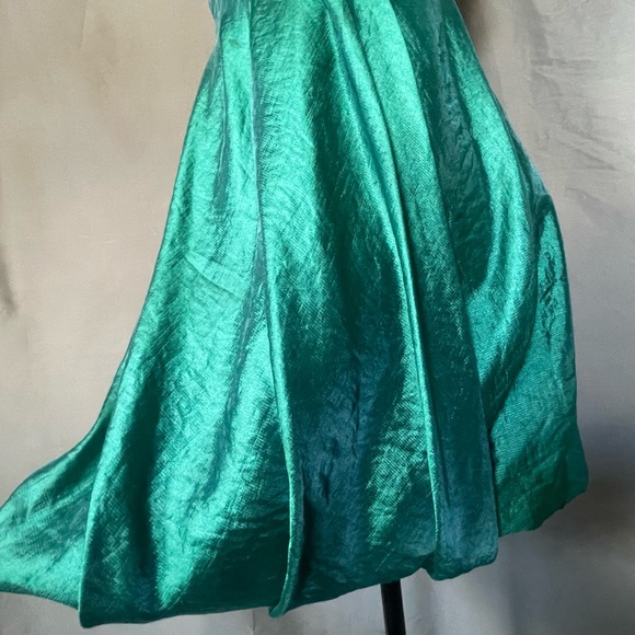 Vintage Emerald Satin Bubble Dress | Size 8 US - Picture 7 of 12